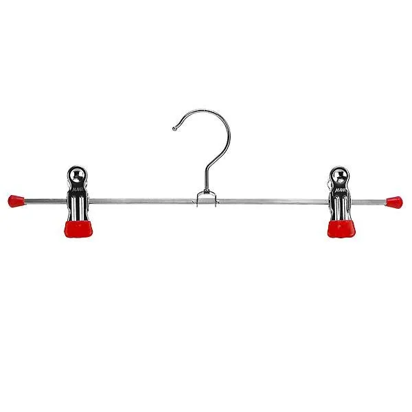 MAWA 12" Adjustable Clip Pant Hanger Red Pkg/60