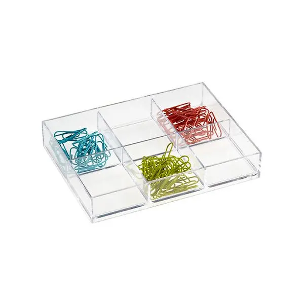 like-it Small Shallow 6-Section Drawer Divider Clear