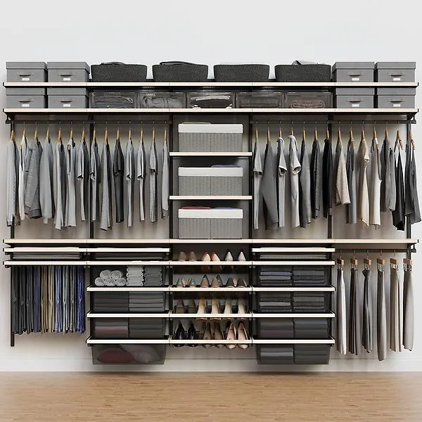 Décor+ by Elfa 10' Closet Mt Grey & Nat Birch