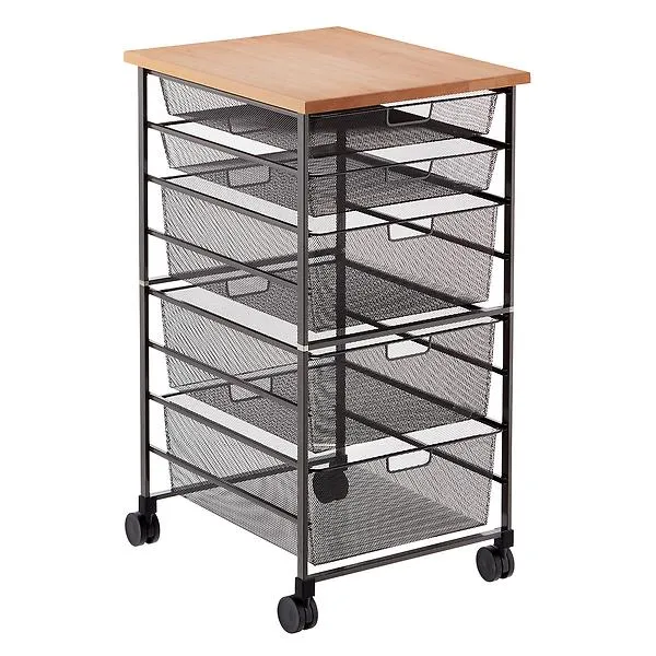 Elfa Mesh Kitchen Cart Graphite