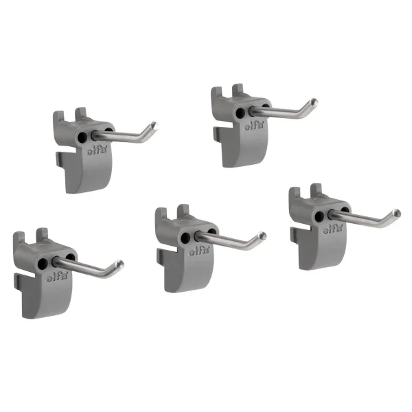 Elfa Utility Short Tool Hook Grey Pkg/5