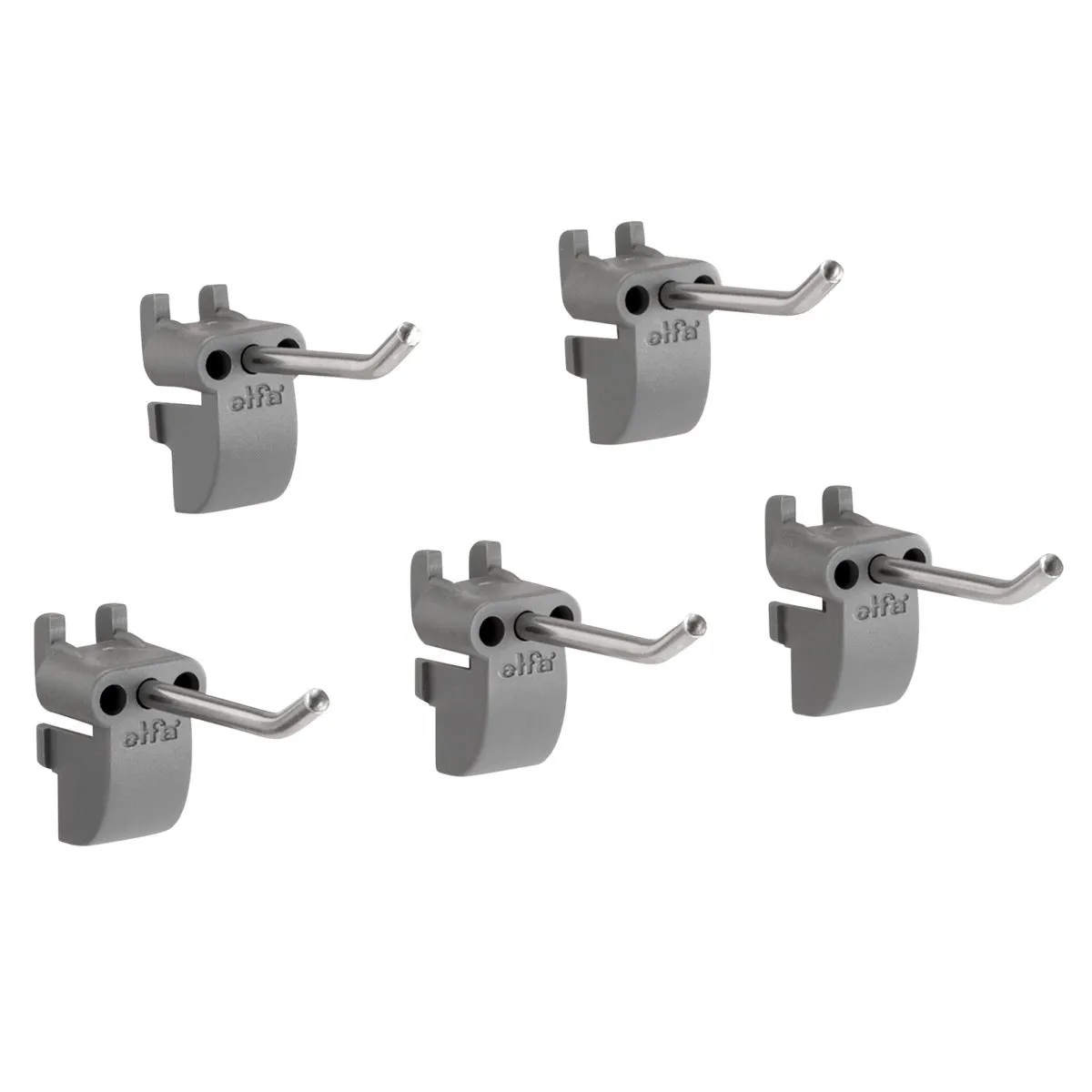 Elfa Utility Short Tool Hook Grey Pkg/5