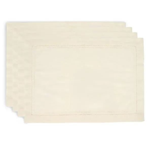14X20 PMAT HEMSTITCH IVORY ST/4 Cream/Ivory