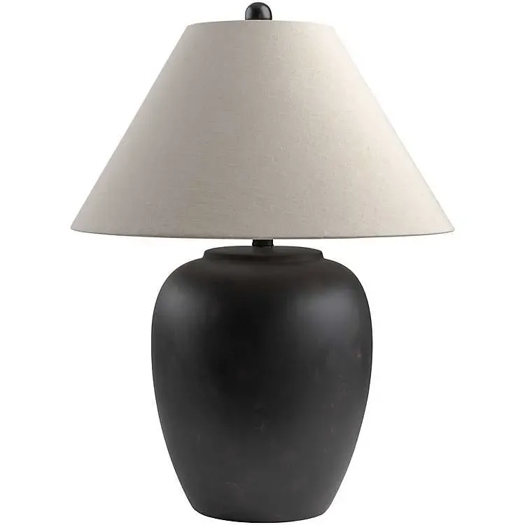 Black Ceramic Round Table Lamp