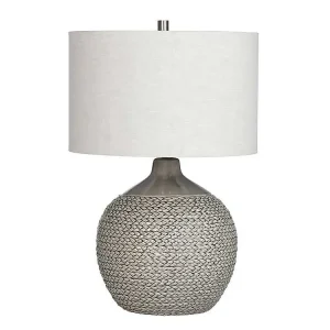 Gray Ceramic Braid Table Lamp