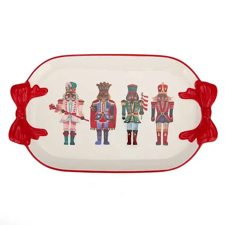 Jolly Nutcracker Bow Serving Platter
