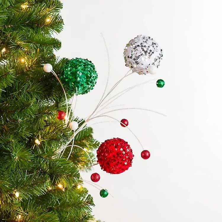 Multicolor Sequin Orbs Tree Pick