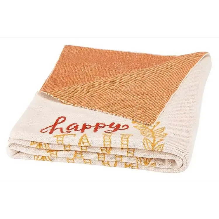 Orange Happy Fall Throw