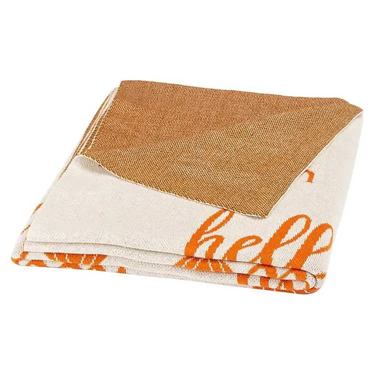 Orange Hello Pumpkin Throw