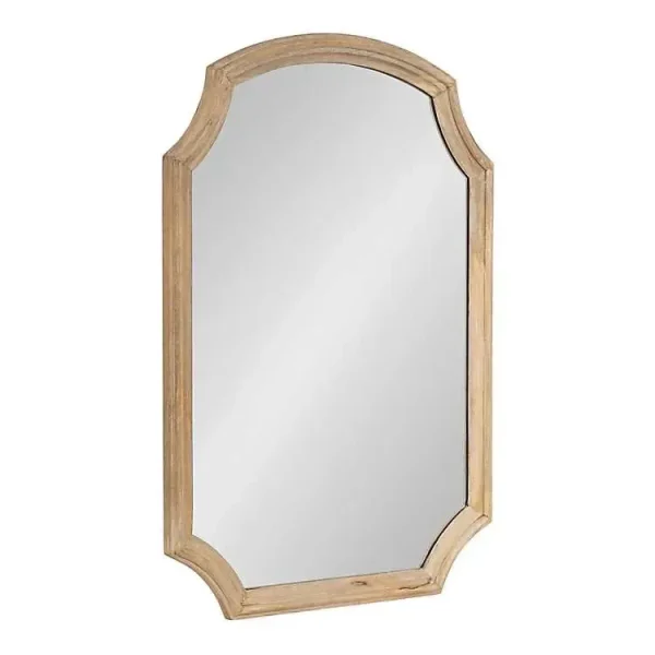 Wood Scalloped Rectangle Wall Mirror