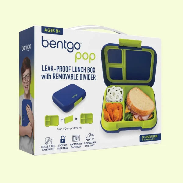 BentGo Bentgo Pop Lunch Box Navy Blue/Chartreuse