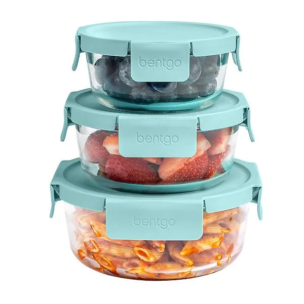 BentGo Round Glass Food Storage Set of 6