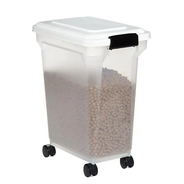 Iris 22 lb. Pet Food Container Clear & White