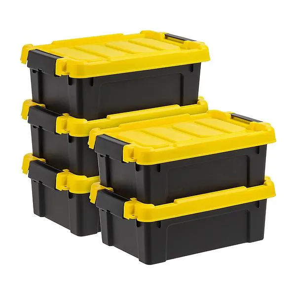 Iris 3 Gallon Store-It-All Tote Black Set of 5