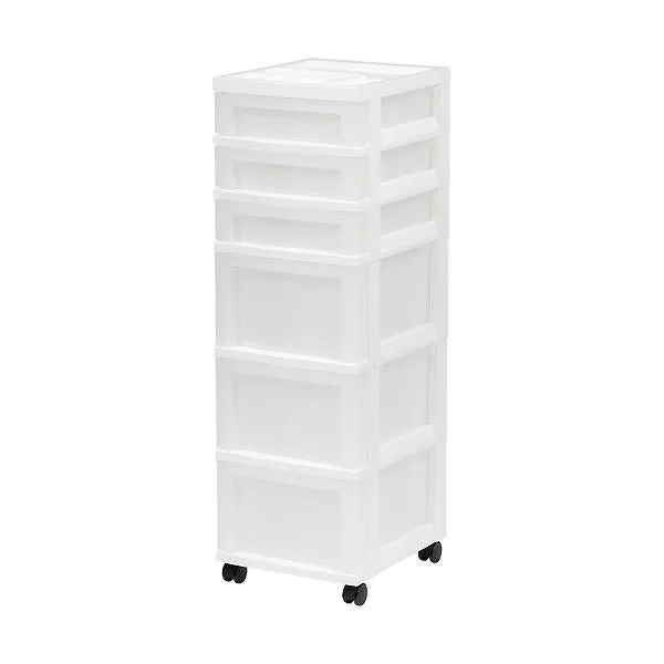 Iris 6 Drawers Medium Cart White