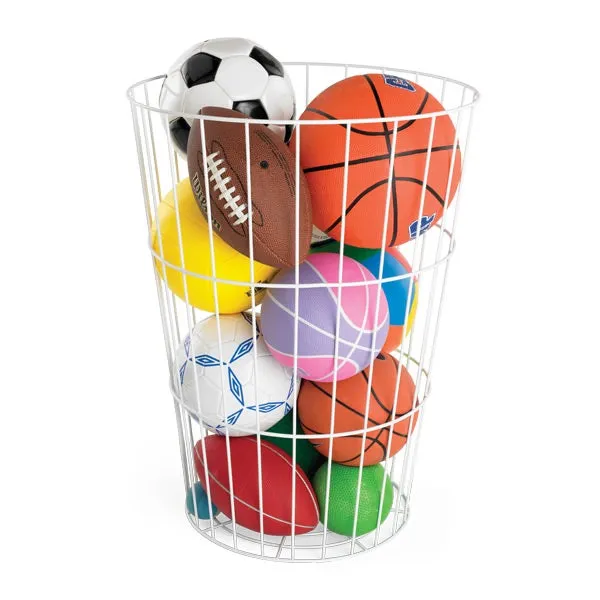 White Steel Toy Storage Barrel